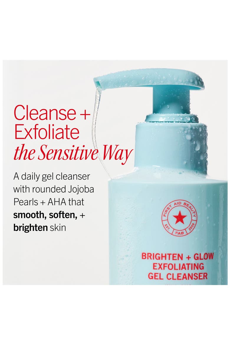 Brighten + Glow Exfoliating Gel Cleanser with AHA + Jojoba Pearls, Alternate, color, NO COLOR
