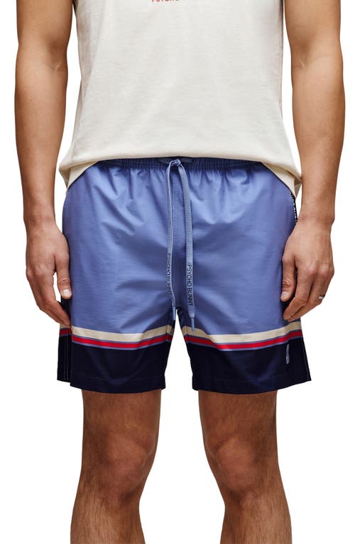 Psycho Bunny Hanks Colorblock Swim Trunks In Blue
