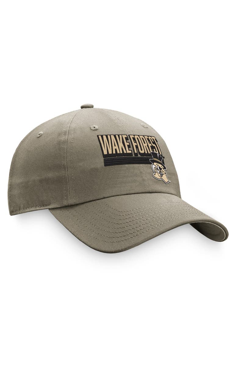 TOP OF THE WORLD Men's Top of the World Khaki Wake Forest Demon Deacons Slice Adjustable Hat, Alternate, color, 