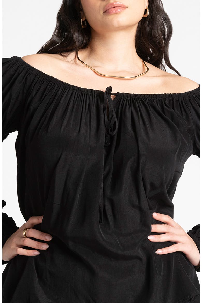 Off the Shoulder Top, Alternate, color, BLACK
