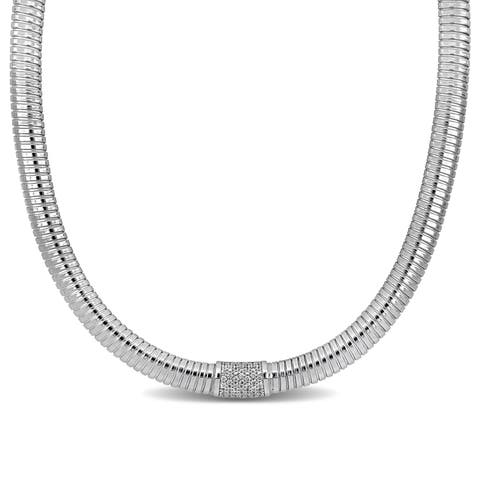 Cubic Zirconia Bombe Omega Necklace