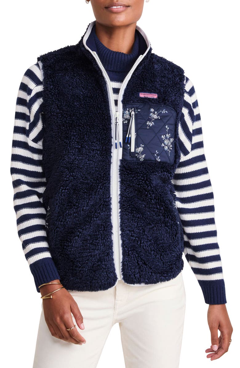 vineyard vines Water Resistant High Pile Fleece Vest, Main, color,
