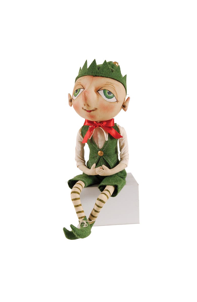 Gallerie II Bartholomew Elf Joe Spencer Gathered Traditions Christmas Art Doll Figure, Main, color, Green
