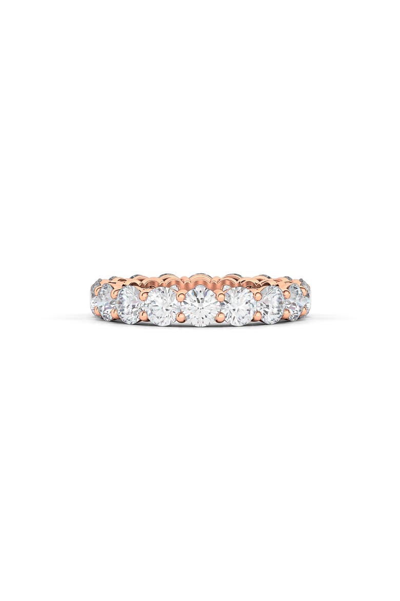 Lab Created Diamond Single Prong 18K Gold Eternity Band Ring, Main, color, ROSE GOLD