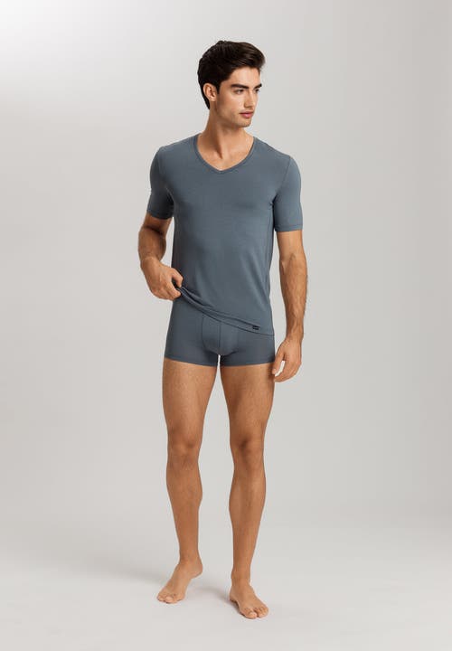 Hanro Natural Function Tencel And Cotton Boxer Brief In Black Clay