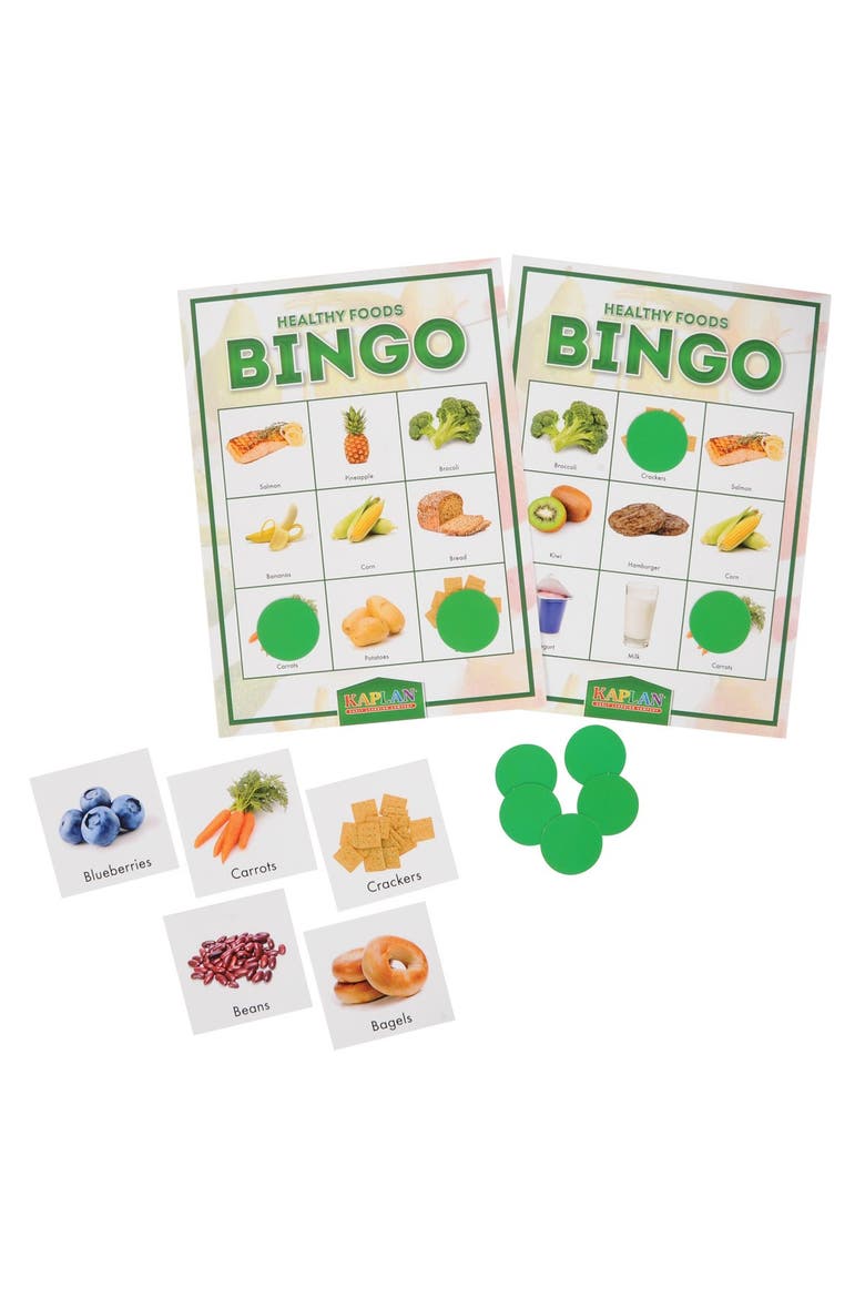 Healthy Foods Bingo Game, Main, color, Green