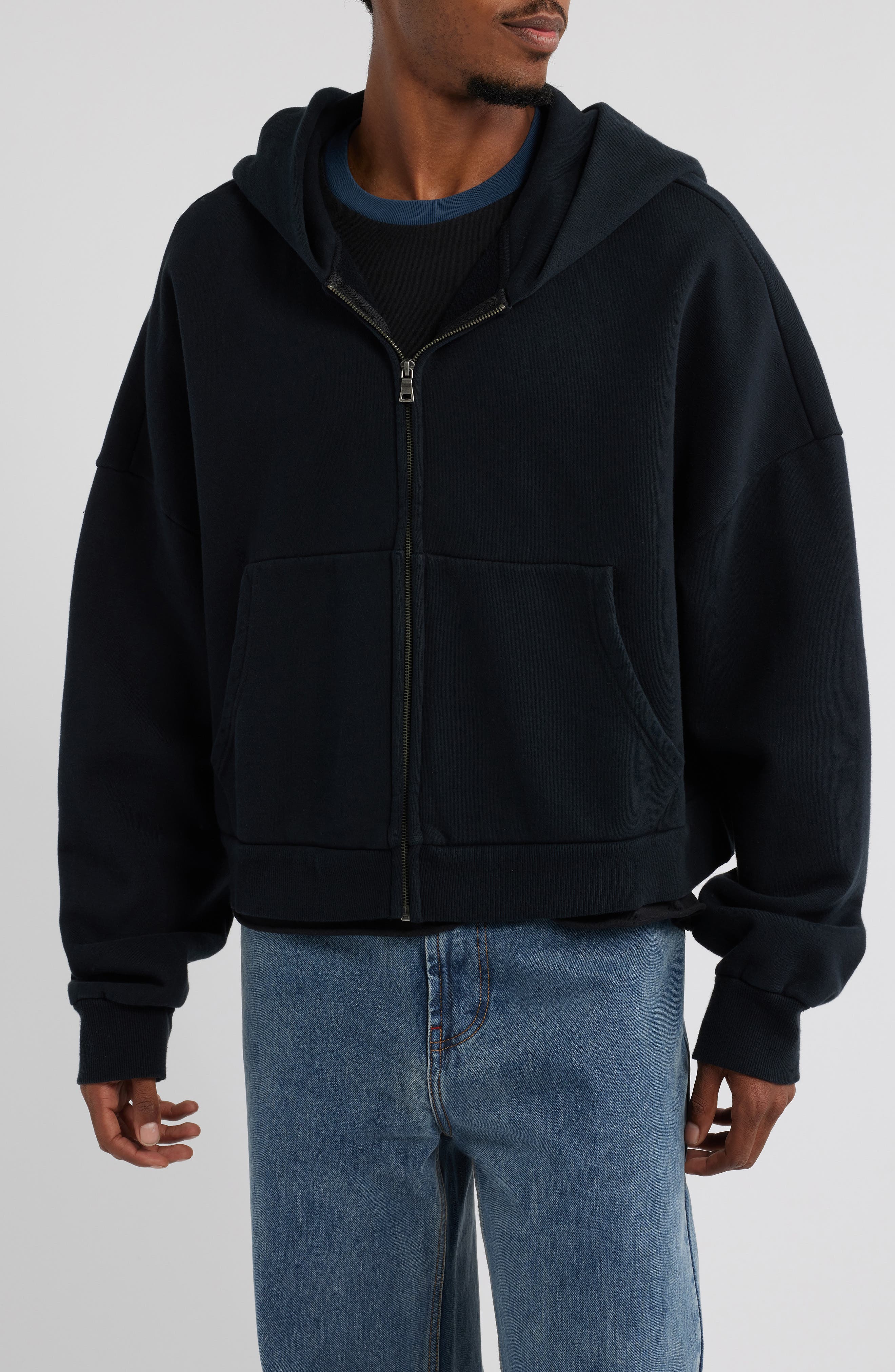 Oversize Rectangle Zip Hoodie (Men) | Nordstrom