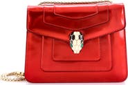 Pre-Owned Bvlgari Serpenti Forever Square Shoulder Bag Metallic Leather Small