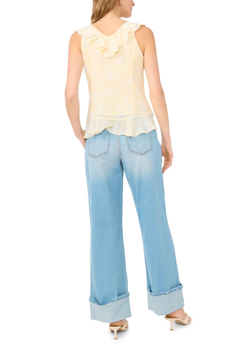 Ruffle V-Neck Top, Alternate, color, PASTEL YELLOW