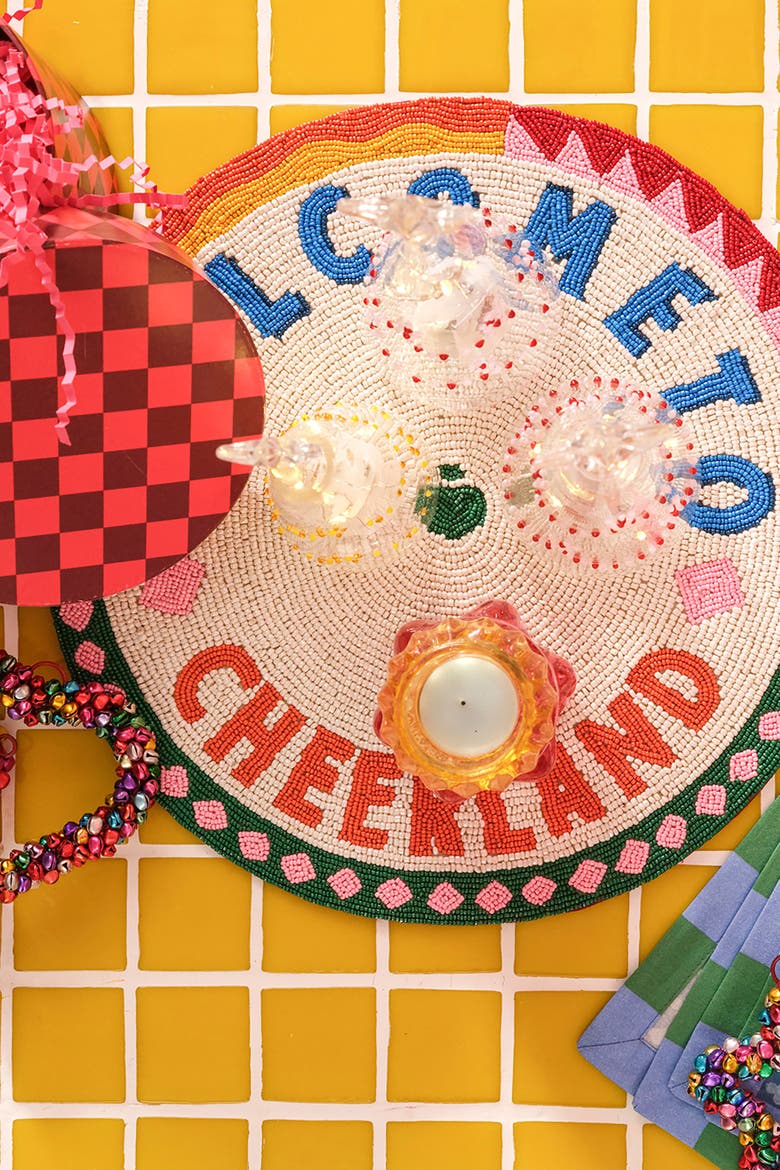 Dadri Beadded Placemat Cheerland 14 In, Alternate, color, White