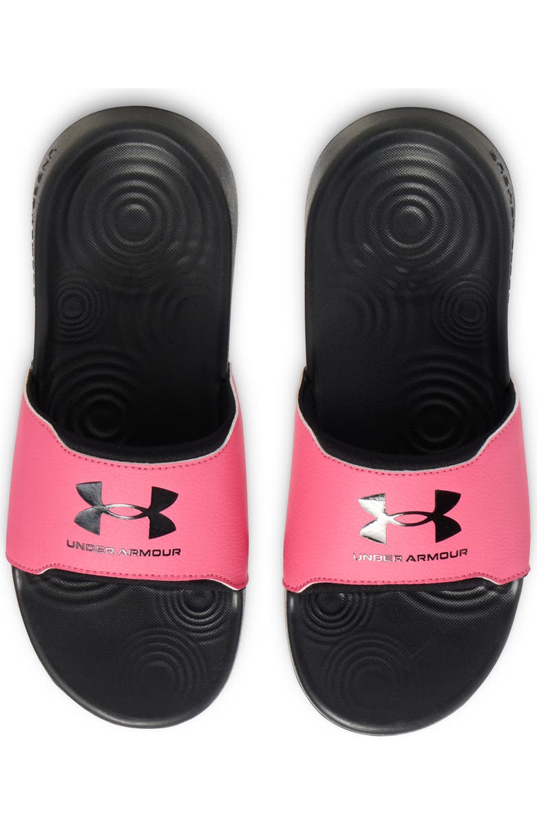Under Armour Kids' UA Ignite Select Slide Sandal, Alternate, color, Black/ Pink