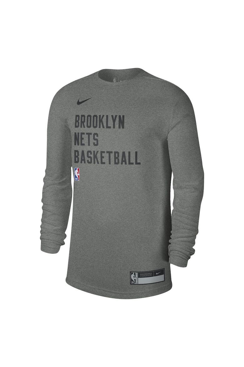 Unisex Nike Heather Gray Brooklyn Nets 2023/24 Legend On-Court Practice Long Sleeve T-Shirt, Alternate, color, Heather Gray