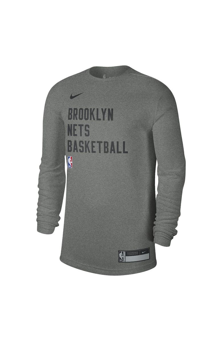 Nike Unisex Nike Heather Gray Brooklyn Nets 2023/24 Legend On-Court Practice Long Sleeve T-Shirt, Alternate, color, Heather Gray