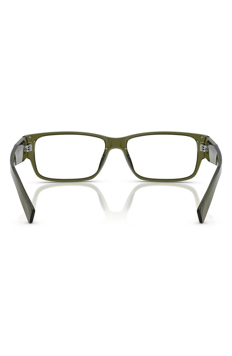 Prada 57mm Rectangular Optical Glasses, Alternate, color, Transparent Green