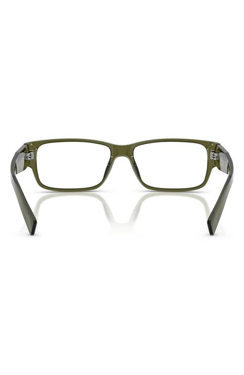 Prada 57mm Rectangular Optical Glasses In Transparent Green B09vf57