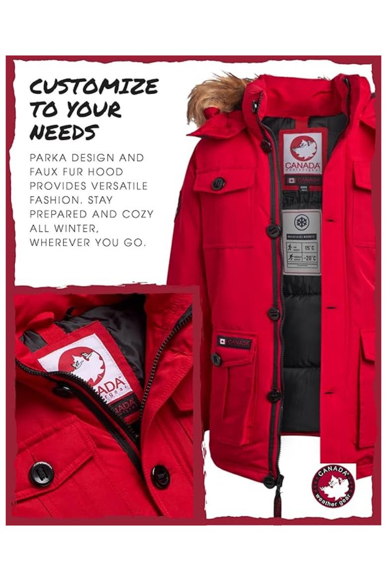Boys' Heavyweight Winter Ski Jacket, Alternate, color, Red