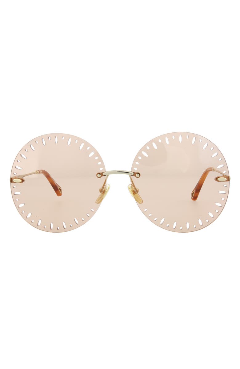 Chloé Novelty 63mm Oversize Round Sunglasses Chloe Chloe Iconic Metal Round Sunglasses | Neiman Marcus main image 3