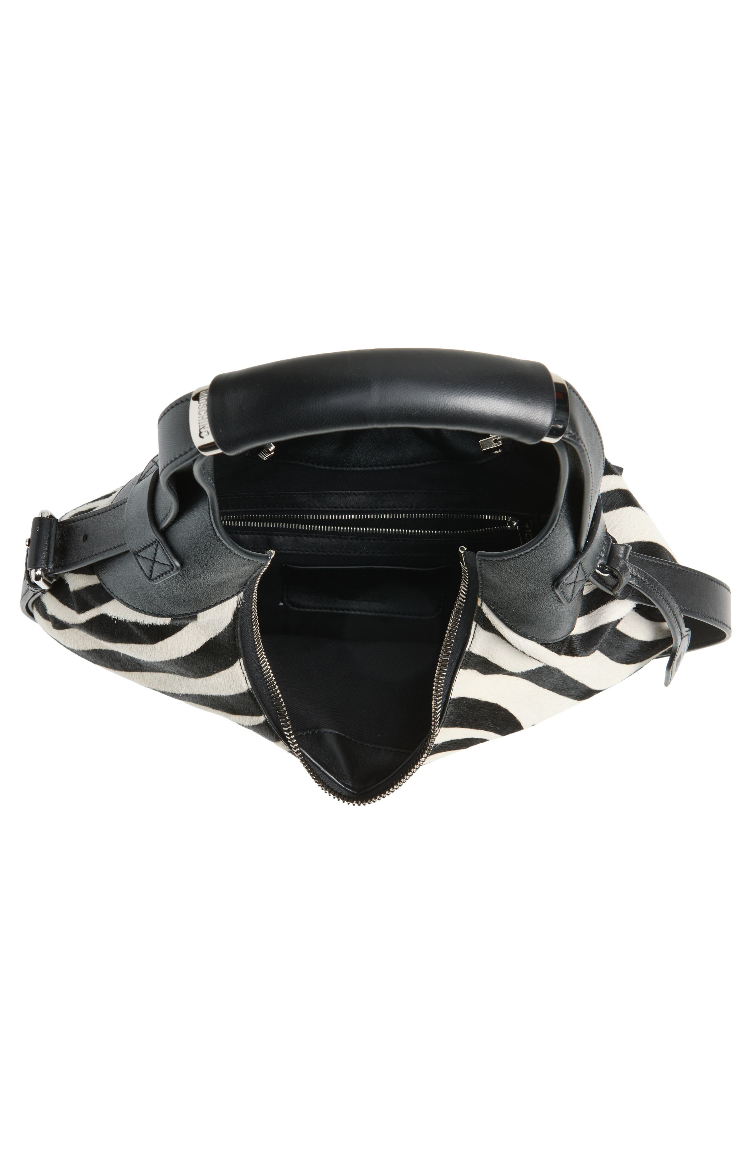 Handle Me Zebra Print Geniune Calf Hair Hobo Bag, Alternate, color, ZEBRA CROSSING