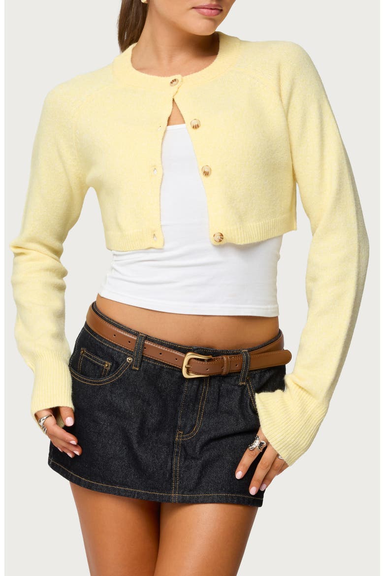 Morgynne Crop Cardigan, Main, color, YELLOW
