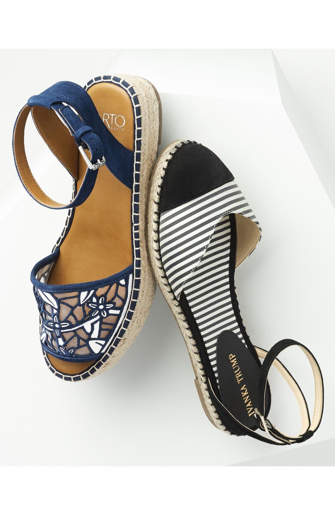 'Ravenna' Espadrille Platform Sandal, Alternate, color, BLACK VACHETTA LEATHER