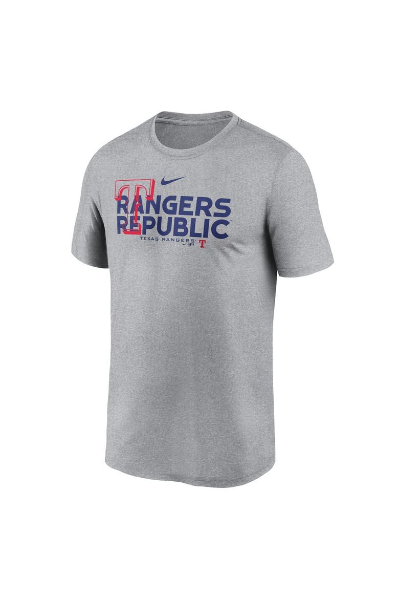 Men's Nike Heathered Charcoal Texas Rangers Local Rep Legend Performance T-Shirt, Alternate, color, Heather Charcoal