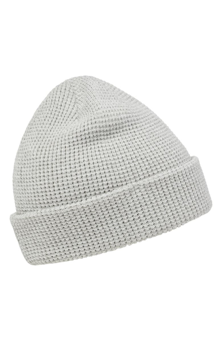 TravisMathew Cloud Waffle Beanie, Alternate, color, Heather Grey