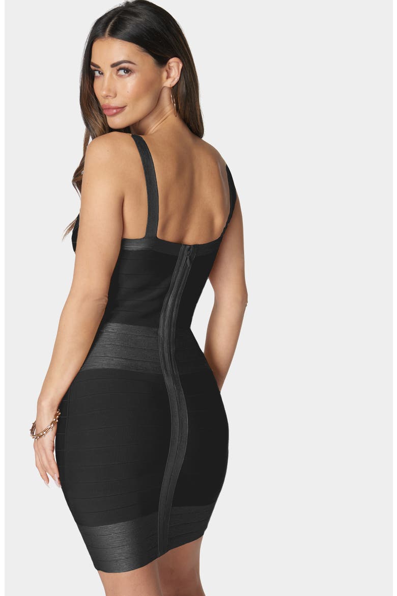 Shimmer Colorblock Body-Con Cocktail Minidress, Alternate, color, BLACK