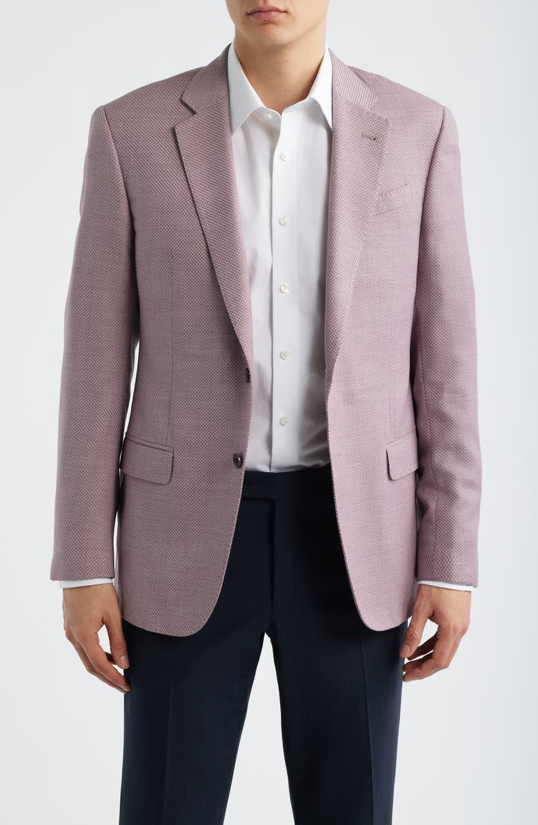 Emporio Armani Dusky Pink Knit Virgin Wool Sport Coat, Main, color, Mauve