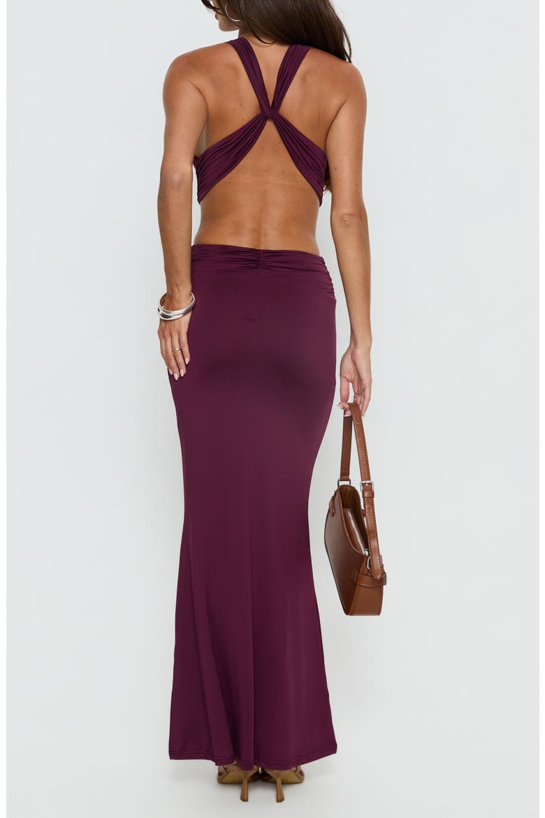 Bambia Cutout Sleeveless Gown, Alternate, color, PURPLE