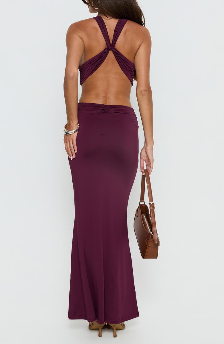 Princess Polly Bambia Cutout Sleeveless Gown, Alternate, color, Purple