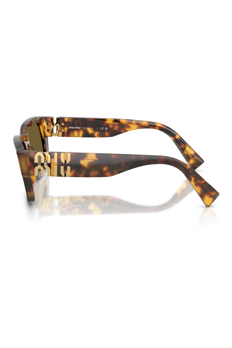 53mm Square Sunglasses, Alternate, color, HONEY HAVANA / DARK BROWN
