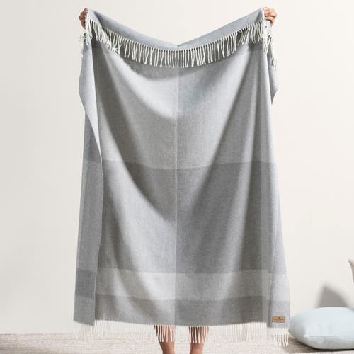 Lands Downunder Hampton Plaid Herringbone Throw In Gray