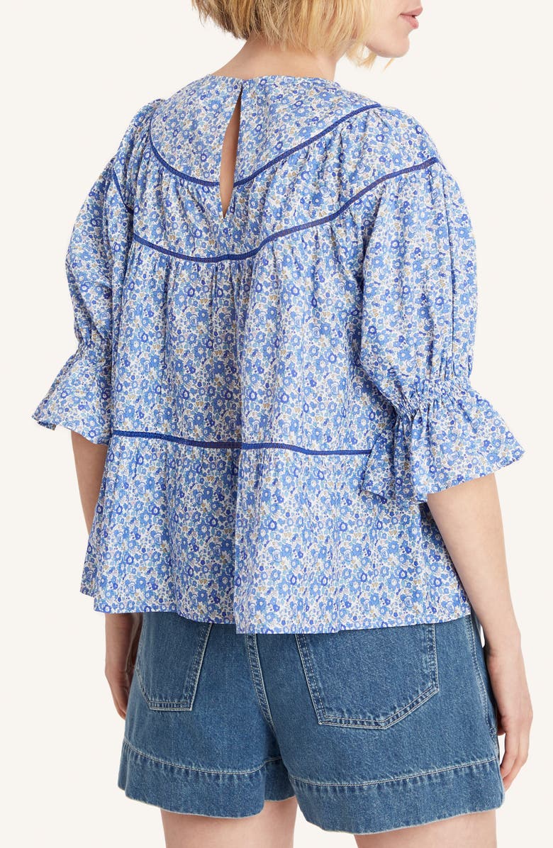 Merlette x Liberty London Sol Floral Print Pima Cotton Lawn Top, Alternate, color, 