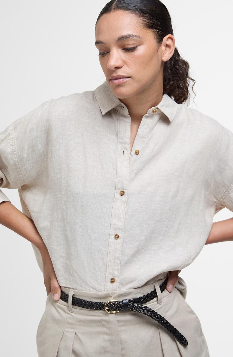 Barbour Hampton Linen Button-Up Shirt, Alternate, color, 