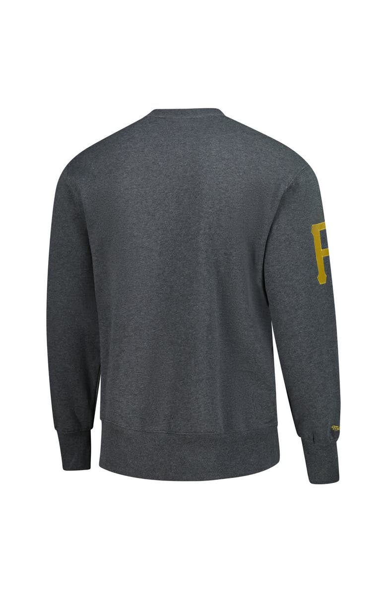 Mitchell & Ness Men's Mitchell & Ness Roberto Clemente Heather Charcoal Pittsburgh Pirates Legends Collection Vintage Logo Name & Number Fleece Pullover Sweatshirt, Alternate, color, Heather Charcoal