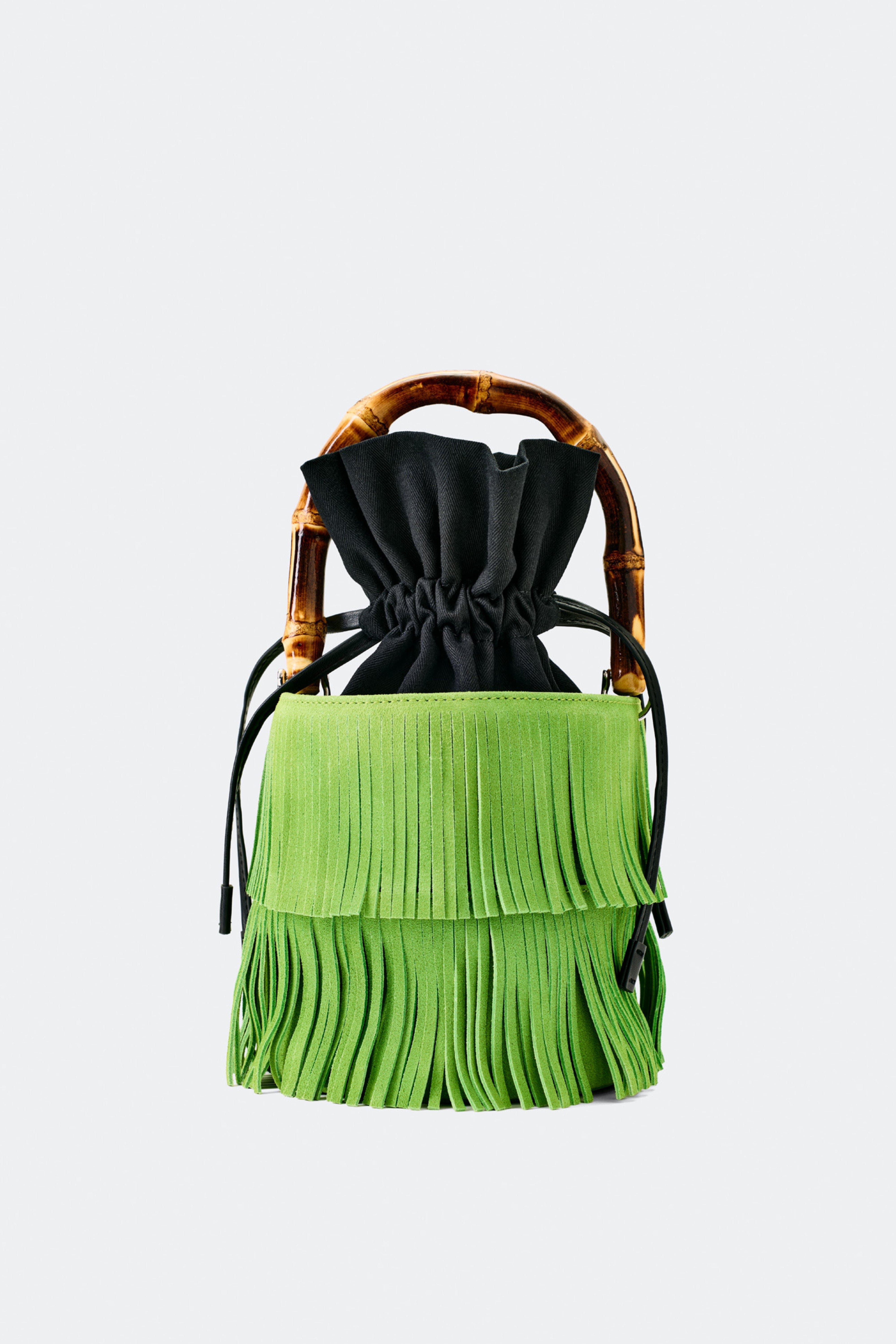 SIMONMILLER Tiki Fringe Suede Bag, Alternate, color, Moss Green