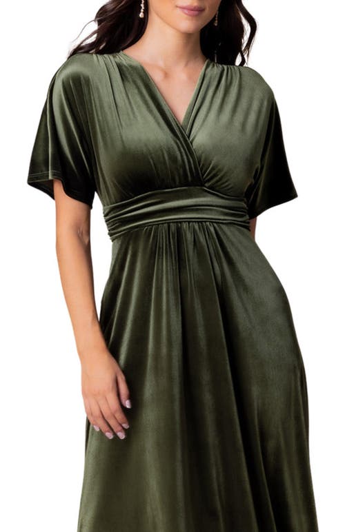 Kiyonna Verona Velvet Evening Gown In Olive