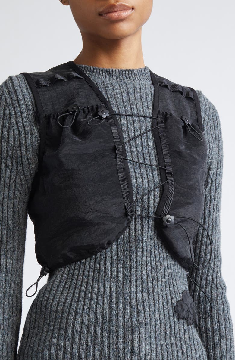 Cecilie Bahnsen Bona Liquid Myrtia Vest, Alternate, color, Black