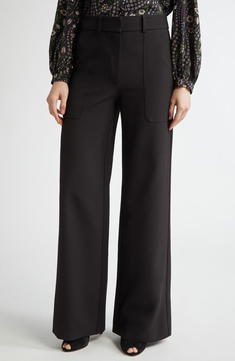 Veronica Beard Cole Wide Leg Pants, Main, color, Black