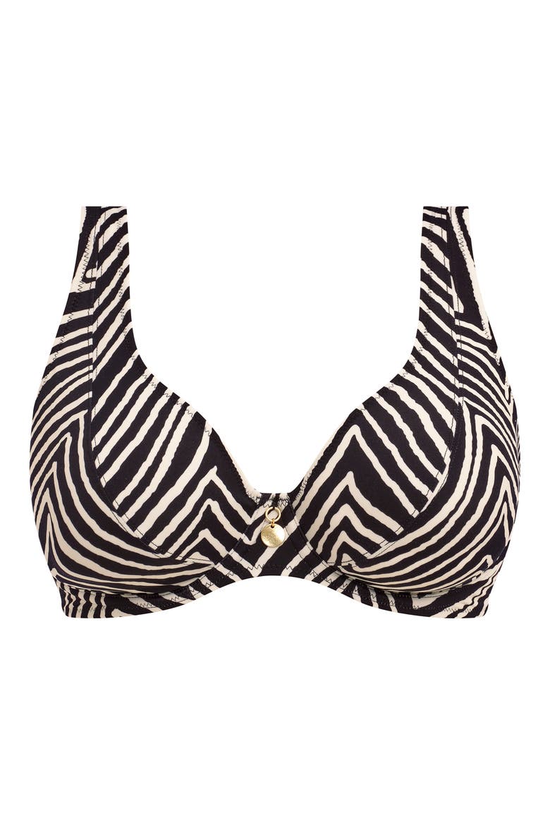 Fiji High Apex Bikini Top, Alternate, color, BLACK