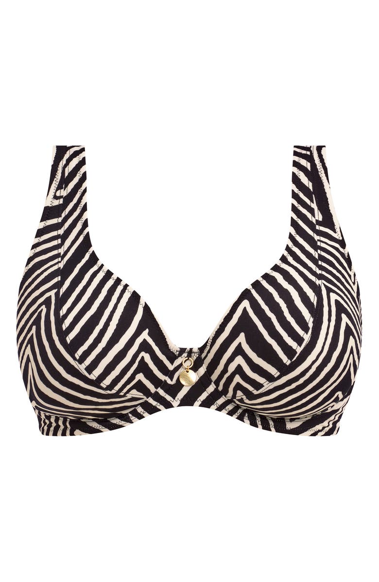 Freya Fiji High Apex Bikini Top, Alternate, color, Black