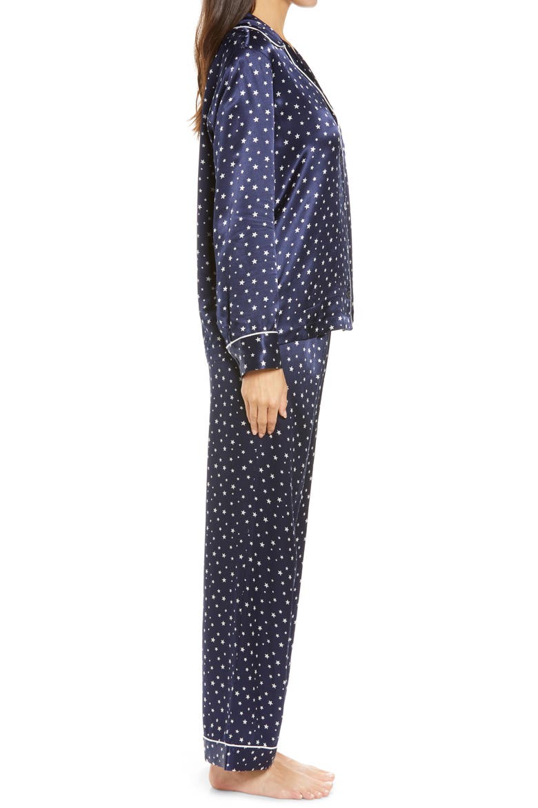 Satin Pajama Set, Alternate, color, MIDNIGHT STARS