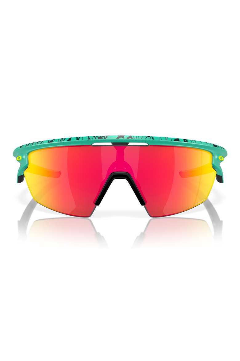 36mm Rectangle Wrap Sunglasses, Main, color, RUBY