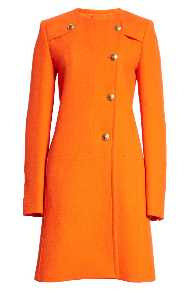Givenchy 4G Dagger Button Wool A-Line Coat, Alternate, color,
