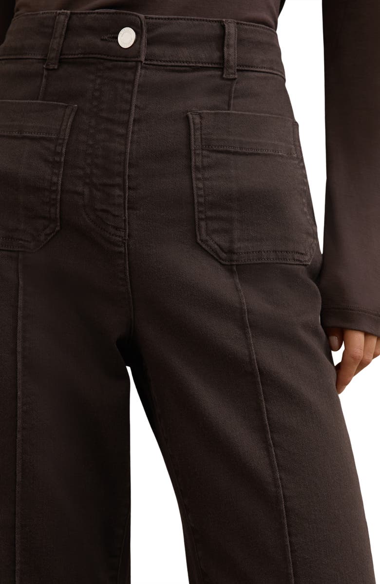 Reiss Sakura Patch Pocket Wide Leg Jeans, Alternate, color, Chocolate Brown