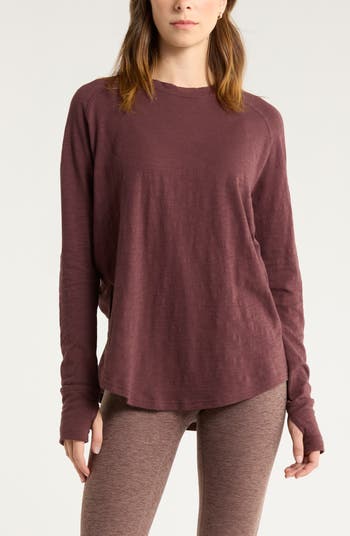 Zella Relaxed Washed 2.0 Long Sleeve Slub Tee | Nordstrom
