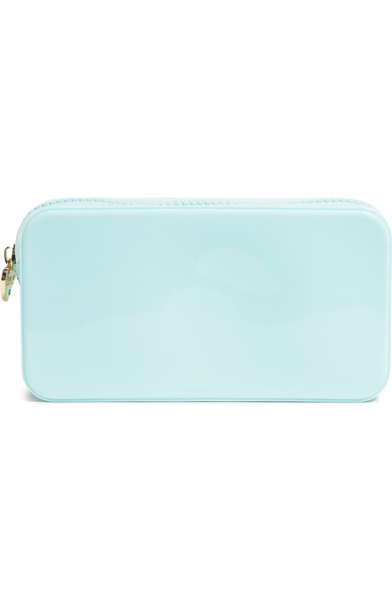 Stoney Clover Lane Small Glitter Clear Pouch, Main, color, Sky