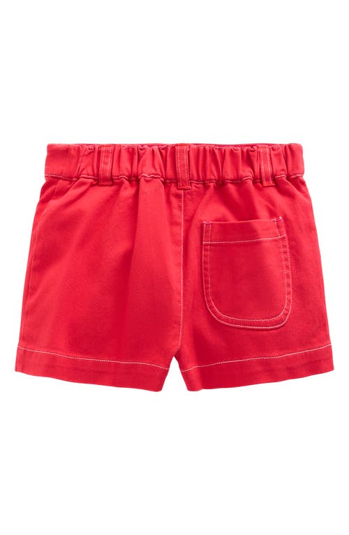 Mini Boden Kids' Patch Pocket Stretch Cotton Shorts In Red