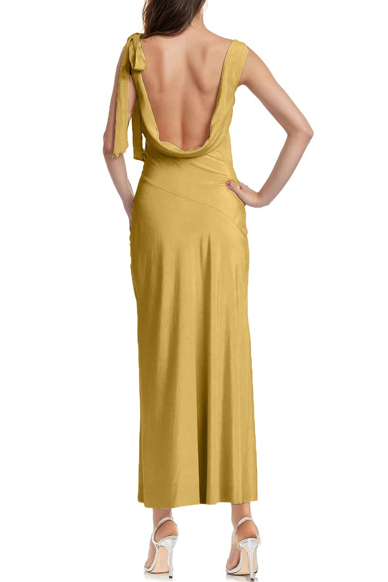 Open Back Cocktail Dress, Alternate, color, GOLD
