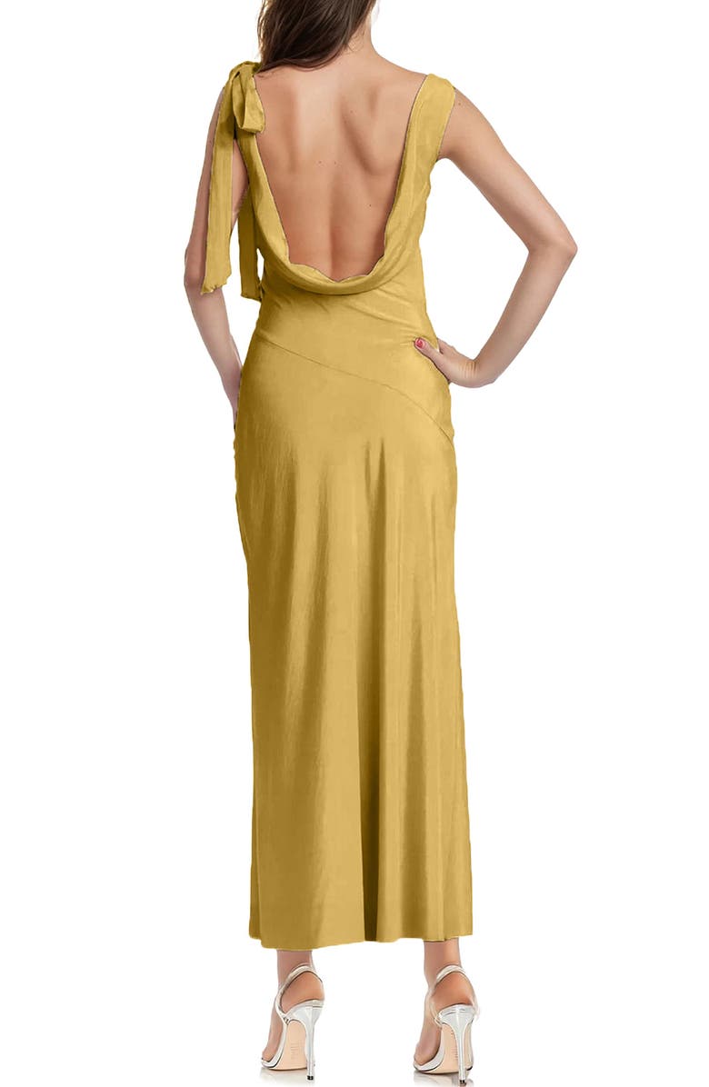 Jewel Badgley Mischka Open Back Cocktail Dress, Alternate, color, Gold